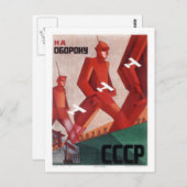 CCCP URSS-Propagandaposter Postkarte (Vorne/Hinten)