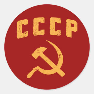 cccp Vintager Russe-UDSSRhammer und -sichel Runder Aufkleber