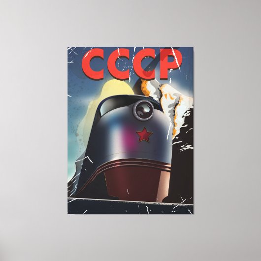 CCCP-Vintages sowjetisches Locomotive-Poster Leinwanddruck (Vorderseite)