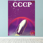 CCCP Weltraumbahnposter Leinwanddruck (Insitu (Holzboden))