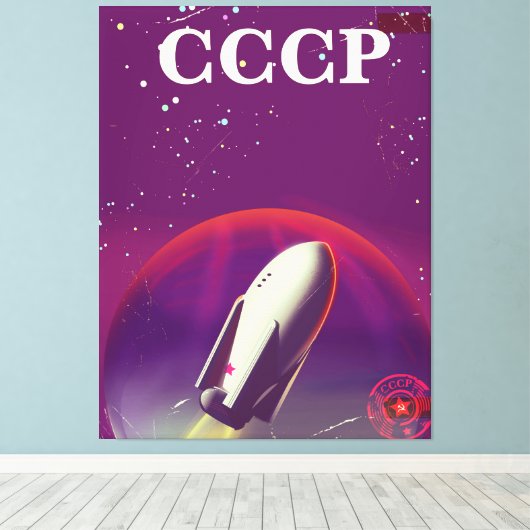 CCCP Weltraumbahnposter Leinwanddruck (Insitu (Holzboden))