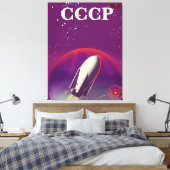 CCCP Weltraumbahnposter Leinwanddruck (Insitu (Schlafzimmer))