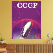 CCCP Weltraumbahnposter Leinwanddruck (Insitu (Wohnzimmer))