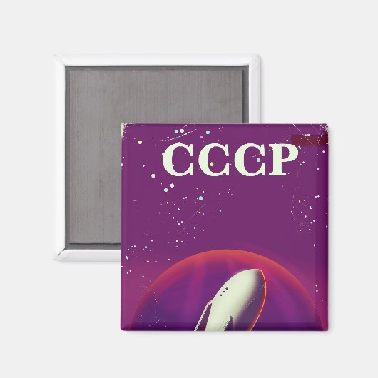 CCCP Weltraumbahnposter Magnet (Vorderseite/Rückseite)
