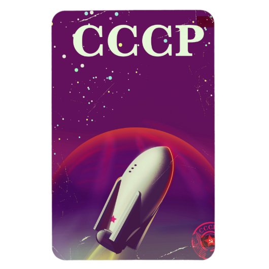 CCCP Weltraumbahnposter Magnet (Vertikal)