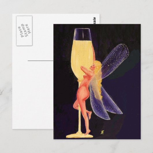 Cchampagne Fairy Postkarte (Vorne/Hinten)