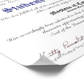 CCLU Diploma - Navy Siegel - Cat Portrait Poster (Ecke)