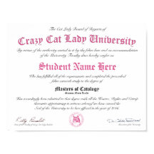 CCLU Diploma - Pink Seal - Cat Portrait