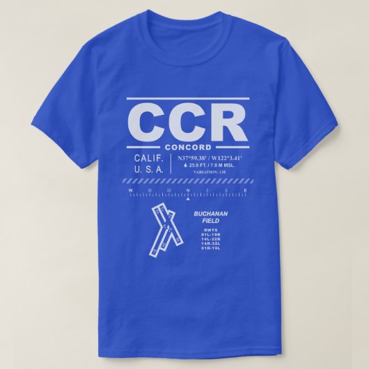 CCR T - Shirt Buchanan Field Airport (Design vorne)