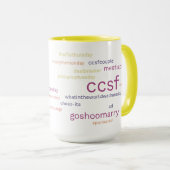 CCSF Gelber Hashtag 15-oz Tasse (VorderseiteRechts)