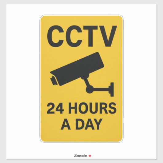 CCTV 24 Hours Surveillance Warning Sign Aufkleber (Blatt)