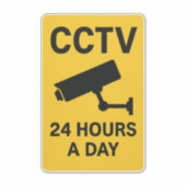 CCTV 24-Stunden-Überwachungs-Warnschild Aufkleber (Vorderseite)