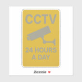 CCTV 24-Stunden-Überwachungsschild  Aufkleber (Blatt)