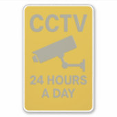 CCTV 24-Stunden-Überwachungsschild  Aufkleber (Vorderseite)