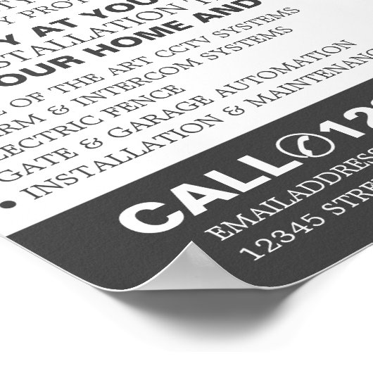 CCTV & Barbed Wire, CCTV-Sicherheitswerbung Poster (Ecke)