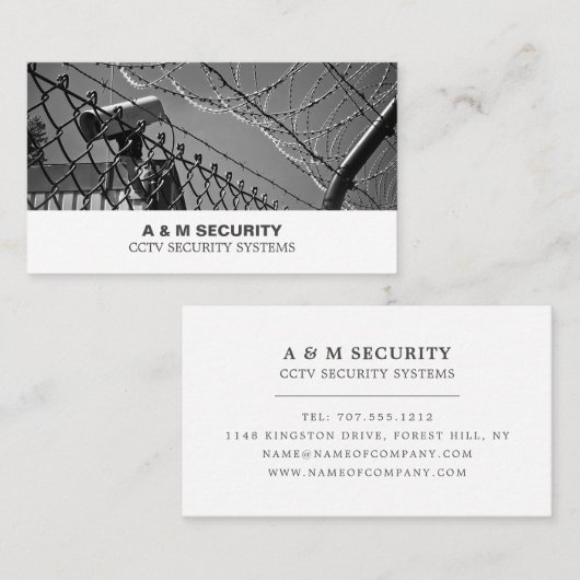 CCTV & Barbed Wire, Security Camera Service Visitenkarte (Vorne/Hinten)