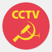 CCTV-Flag Runder Aufkleber (Vorderseite)