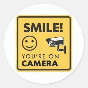 CCTV Surveillance Sticker - Lächeln, du bist Re