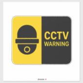 CCTV Warning Sign - Dome Camera Icon Aufkleber (Blatt)