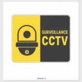CCTV Warning Sign - Dome Camera Icon Aufkleber (Blatt)