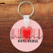CCU Nurse Geschenk Ekg Papier und Herz Design Schlüsselanhänger (Vorderseite)
