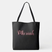Ccustom M Script Monogram Blacktote Tasche (Rückseite)