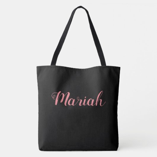 Ccustom M Script Monogram Blacktote Tasche (Rückseite)