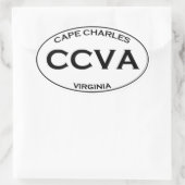 CCVA - Kap Charles Virginia Ovaler Aufkleber (Tasche)