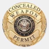 CCW-Abzeichen-Design Runder Aufkleber (Vorderseite)