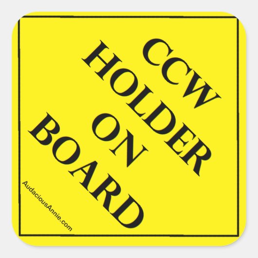 CCW-Halter an Bord Quadratischer Aufkleber (Vorderseite)