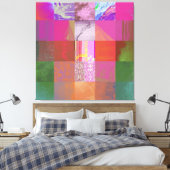 CD1FE646 Abstrakte digitale Glitch-Art-Gitternetz- Leinwanddruck (Insitu (Schlafzimmer))