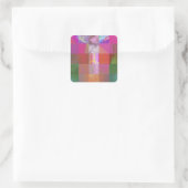 CD1FE646 Abstrakte digitale Glitch-Art-Gitternetz- Quadratischer Aufkleber (Tasche)
