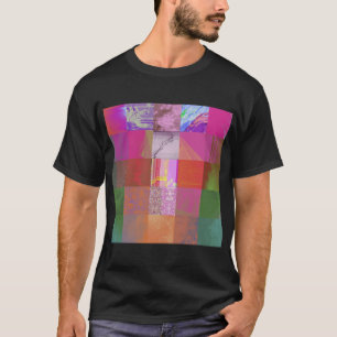 CD1FE646 Abstrakte digitale Glitch-Art-Gitternetz- T-Shirt