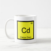 Cd - Carpe Diem Chemie-Element-Symbol-lustiges Kaffeetasse (Links)