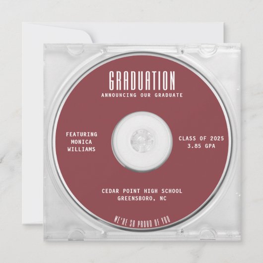 CD-Case-Album Cover Red Abschluss Ankündigung (Rückseite)