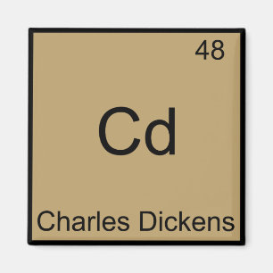 Cd - Charles Dickens Chemie-Element-Symbol-T-Shirt Magnet