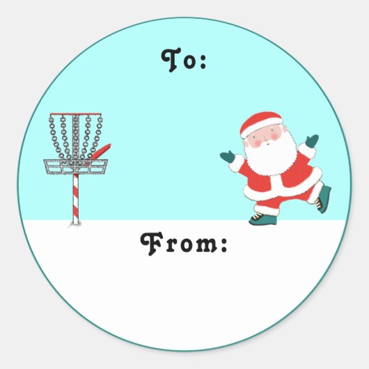 CD-Golf-Geschenk-Tag Runder Aufkleber (Vorderseite)