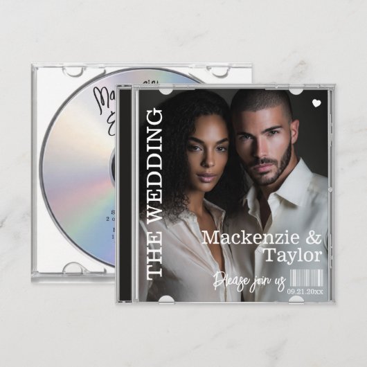 CD Photo Cover Wedding Einladung (Vorne/Hinten)