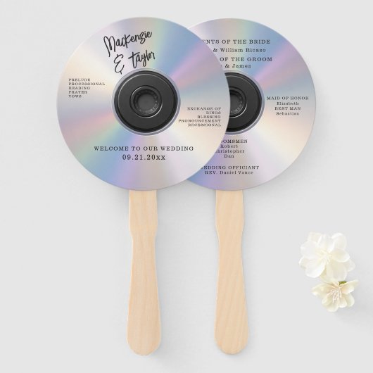 CD Themed Novelty Music Wedding  Fächer (Vorne und Hinten)
