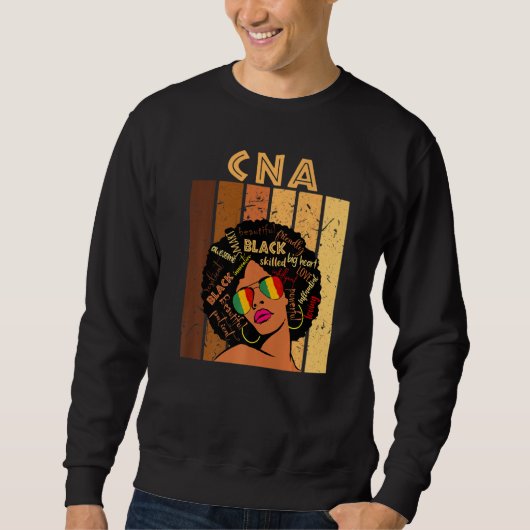 CDA Certified Nursing Assistant Afro Black History Sweatshirt (Vorderseite)