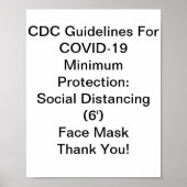CDC-Leitlinien für COVID-19 Poster (Vorne)