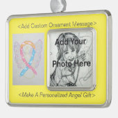 CDH Awareness Ribbon Angel Ornament Rahmen-Ornament Silber (Links)