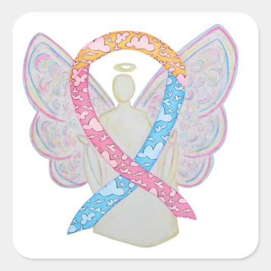 CDH Awareness Ribbon Cherub Angel Sticker Decals (Vorderseite)