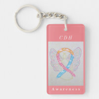 CDH Awareness Ribbon Guardian Angel Art Schlüssela