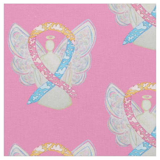CDH Clouds Awareness Ribbon Angel Fabric Material Stoff (Nahaufnahme)