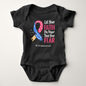 (CDHAR-5) CDH Awareness Ribbon Feather Baby Strampler (Vorderseite)