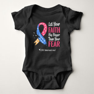 (CDHAR-5) CDH Awareness Ribbon Feather Baby Strampler