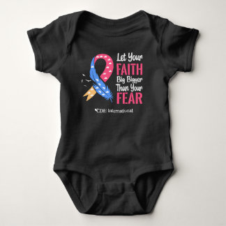 (CDHAR-5) CDH Awareness Ribbon Feather Baby Strampler