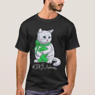 CDKL5-Bewusstseinsmonat Grüne Schleife Katze T-Shirt