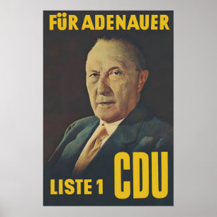 CDU-Wahlplakat 1955 für Adenauer Konrad Poster